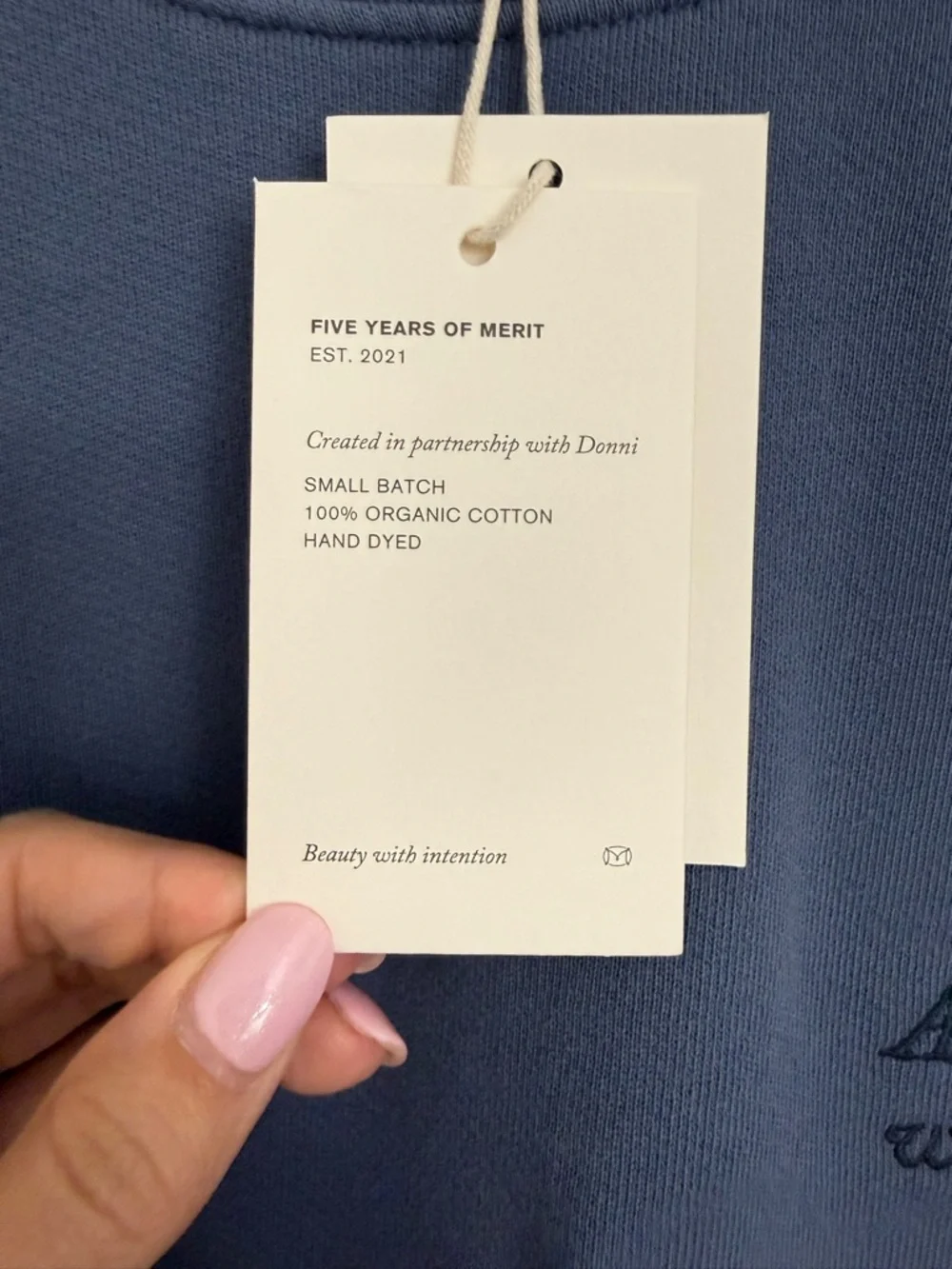 DONNI. Blue Crewneck Sweatshirt -brand new w tag. Limited made. - Picture 9 of 12